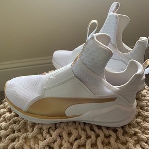 Puma Women's Fierce White/Gold Cross-Trainer Shoe